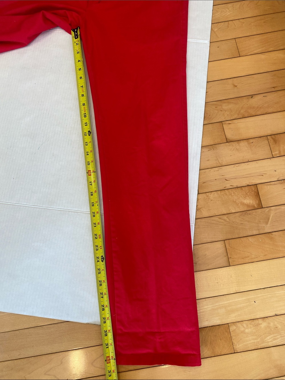 European brand in Raspberry Red Slim Cotton Mix Chino Pants Size Euro 48/US 16 - Picture 14 of 16